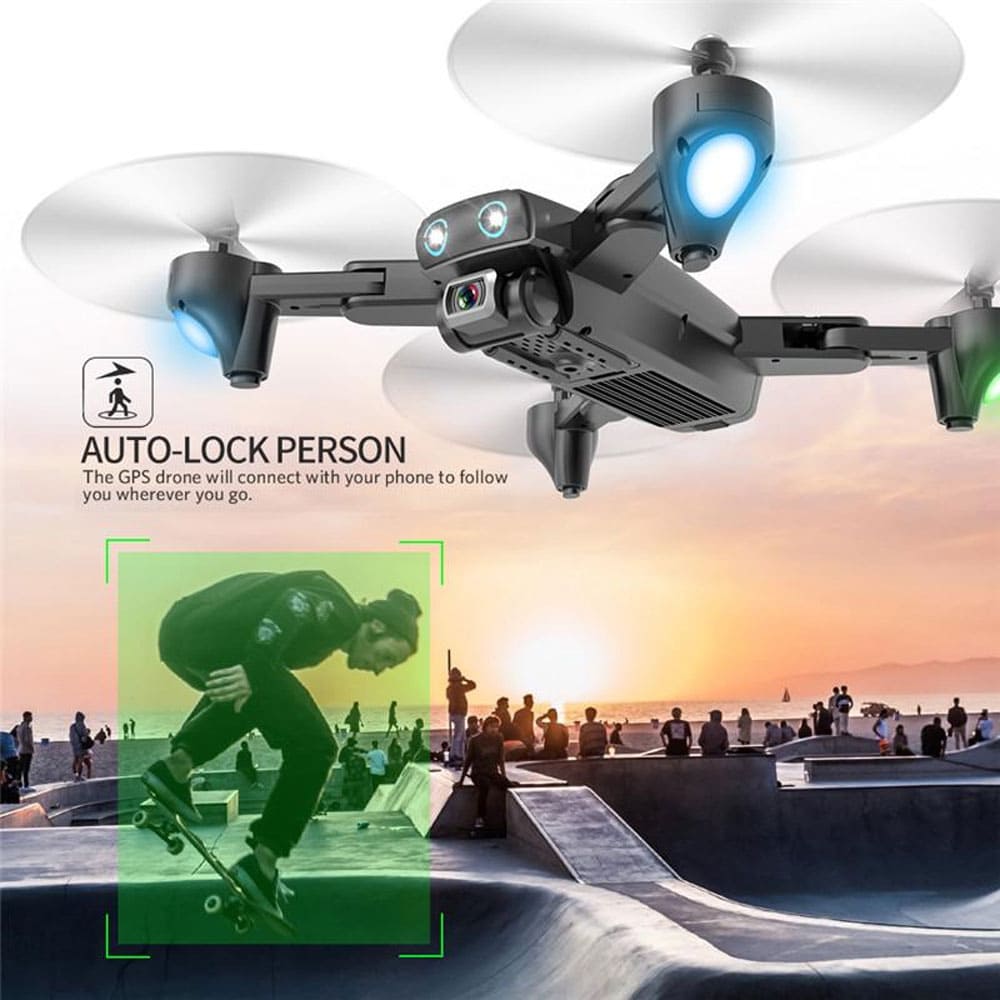 drone with auto return and person tracking features